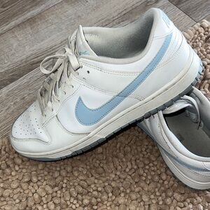Nike White and Blue Men's Sneakers